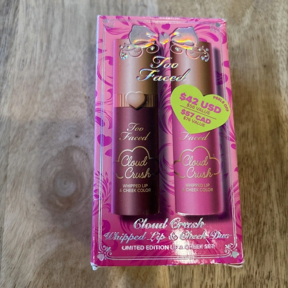 Too Faced Cloud Crush Whipped Lip & Cheek Color Duo -Bed of Roses, Candy Clouds